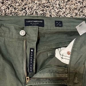 Lucky Brand Chino Pant Olive Green 33/32